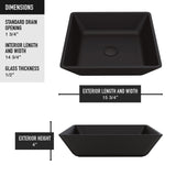 VIGO Roma MatteShell Matte Black Bathroom Sink/Basin Set with Lexington Faucet and Glass Square Vessel image 7
