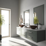 VIGO Round Glass Vessel Bathroom Sink/Basin with Deep Bowl, Russet image 6