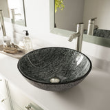 VIGO Round Glass Vessel Bathroom Sink/Basin with Deep Bowl, Titanium image 8