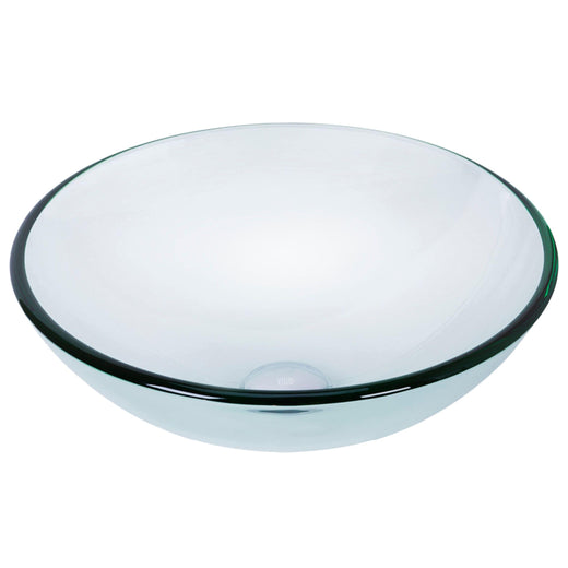 VIGO Round Glass Vessel Bathroom Sink/Basin with Repellent Seal Coating, Crystalline