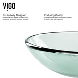 VIGO Round Glass Vessel Bathroom Sink/Basin with Repellent Seal Coating, Crystalline image 3