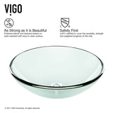 VIGO Round Glass Vessel Bathroom Sink/Basin with Repellent Seal Coating, Crystalline image 5