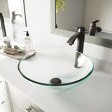 VIGO Round Glass Vessel Bathroom Sink/Basin with Repellent Seal Coating, Crystalline image 6