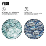 VIGO Round Glass Vessel Bathroom Sink/Basin with Scratch-Resistant Surface, Oceania image 4