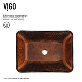 VIGO Russet Glass 18-in Red/Brown Bathroom Sink/Basin Set with Niko Faucet and Rectangular Vessel image 4