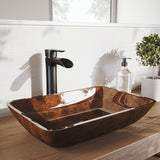 VIGO Russet Glass 18-in Red/Brown Bathroom Sink/Basin Set with Niko Faucet and Rectangular Vessel image 7