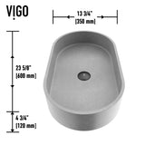 VIGO Sagrada Gothic ConcretoStone 24x14-in Deep Grey Bathroom Sink/Basin with Rectangular Vessel image 2