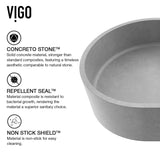 VIGO Sagrada Gothic ConcretoStone 24x14-in Deep Grey Bathroom Sink/Basin with Rectangular Vessel image 3