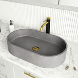 VIGO Sagrada Gothic ConcretoStone 24x14-in Deep Grey Bathroom Sink/Basin with Rectangular Vessel image 5