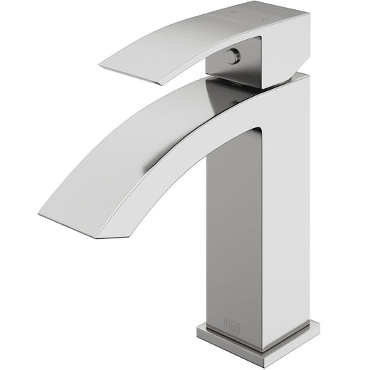 VIGO Satro Single Handle Single Hole Bathroom Sink Faucet, WaterSense Certified, Brushed Nickel