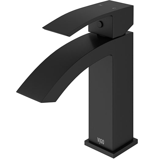 VIGO Satro Single Handle Single Hole Bathroom Sink Faucet, WaterSense Certified, Matte Black