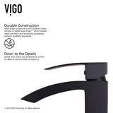 VIGO Satro Single Handle Single Hole Bathroom Sink Faucet, WaterSense Certified, Matte Black image 7