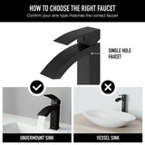 VIGO Satro Single Handle Single Hole Bathroom Sink Faucet, WaterSense Certified, Matte Black image 8