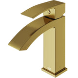 VIGO Satro Single Handle Single Hole Bathroom Sink Faucet, WaterSense Certified, Matte Gold image 3