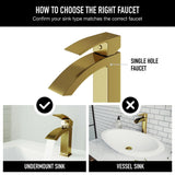VIGO Satro Single Handle Single Hole Bathroom Sink Faucet, WaterSense Certified, Matte Gold image 6