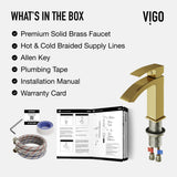 VIGO Satro Single Handle Single Hole Bathroom Sink Faucet, WaterSense Certified, Matte Gold image 8