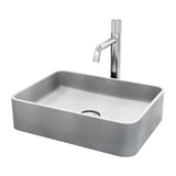 VIGO Segovia Gothic ConcretoStone Grey Bathroom Sink/Basin Set with Apollo Faucet and Rectangular Vessel