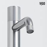 VIGO Segovia Gothic ConcretoStone Grey Bathroom Sink/Basin Set with Apollo Faucet and Rectangular Vessel image 3