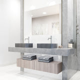 VIGO Segovia Gothic ConcretoStone Grey Bathroom Sink/Basin Set with Apollo Faucet and Rectangular Vessel image 6
