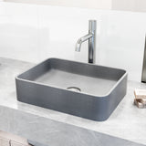VIGO Segovia Gothic ConcretoStone Grey Bathroom Sink/Basin Set with Apollo Faucet and Rectangular Vessel image 7