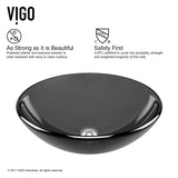 VIGO Sheer Glass Round Vessel Bathroom Sink/Basin with Deep Bowl, Black image 5