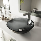 VIGO Sheer Glass Round Vessel Bathroom Sink/Basin with Deep Bowl, Black image 8