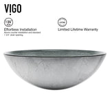 VIGO Simply Glass Round Vessel Bathroom Sink/Basin with Deep Bowl, Gray image 3