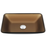 VIGO Sottile Glass Bathroom Sink/Basin and Faucet Set with Rectangular Vessel, Various Colours