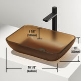 VIGO Sottile MatteShell Amber Bathroom Sink/Basin Set with Gotham Faucet and Glass Vessel image 3