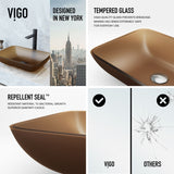 VIGO Sottile MatteShell Amber Bathroom Sink/Basin Set with Gotham Faucet and Glass Vessel image 6