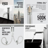 VIGO Sottile MatteShell Matte Black Bathroom Sink/Basin Set with Cass Faucet and Glass Rectangular Vessel image 6
