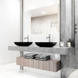 VIGO Sottile MatteShell Matte Black Bathroom Sink/Basin Set with Cass Faucet and Glass Rectangular Vessel image 8
