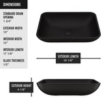 VIGO Sottile MatteShell Matte Black Bathroom Sink/Basin Set with Lexington Faucet and Glass Rectangular Vessel image 7