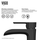 VIGO Sottile MatteShell Matte Black Bathroom Sink/Basin Set with Niko Faucet and Glass Rectangular Vessel image 3