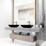 VIGO Sottile MatteShell Matte Black Bathroom Sink/Basin Set with Sterling Faucet and Glass Rectangular Vessel image 7