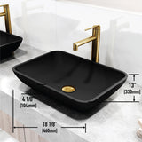 VIGO Sottile MatteShell Matte Black Bathroom Sink/Basin Set with Sterling Faucet and Glass Rectangular Vessel image 8