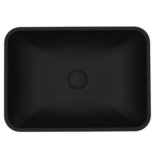 VIGO Sottile MatteShell Rectangular Vessel Bathroom Sink/Basin with Deep Bowl, Black