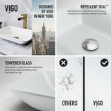 VIGO Sottile MatteShell White Bathroom Sink/Basin Set with Amada Faucet and Glass Rectangular Vessel image 3