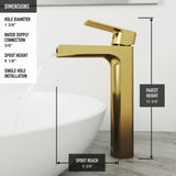 VIGO Sottile MatteShell White Bathroom Sink/Basin Set with Amada Faucet and Glass Rectangular Vessel image 6