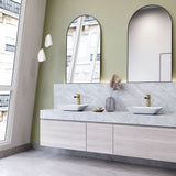 VIGO Sottile MatteShell White Bathroom Sink/Basin Set with Amada Faucet and Glass Rectangular Vessel image 8