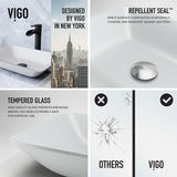 VIGO Sottile MatteShell White Bathroom Sink/Basin Set with Niko Faucet and Glass Rectangular Vessel image 3