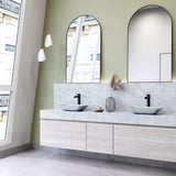 VIGO Sottile MatteShell White Bathroom Sink/Basin Set with Niko Faucet and Glass Rectangular Vessel image 5