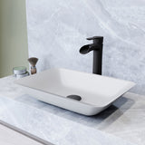 VIGO Sottile MatteShell White Bathroom Sink/Basin Set with Niko Faucet and Glass Rectangular Vessel image 6