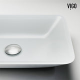 VIGO Sottile MatteShell White Bathroom Sink/Basin Set with Niko Faucet and Glass Rectangular Vessel image 7