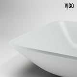 VIGO Sottile MatteShell White Bathroom Sink/Basin Set with Niko Faucet and Glass Rectangular Vessel image 8