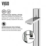 VIGO Starr Glass MatteStone White Bathroom Sink/Basin Set with Gotham Faucet and Rectangular Composite Vessel image 8