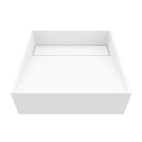 VIGO Starr Modern MatteStone 15x15-in Deep White Bathroom Sink/Basin with Square Vessel