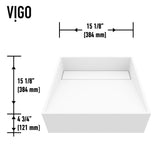 VIGO Starr Modern MatteStone 15x15-in Deep White Bathroom Sink/Basin with Square Vessel image 3