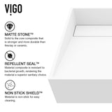 VIGO Starr Modern MatteStone 15x15-in Deep White Bathroom Sink/Basin with Square Vessel image 5