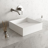 VIGO Starr Modern MatteStone 15x15-in Deep White Bathroom Sink/Basin with Square Vessel image 6